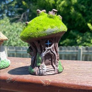 Miniature Treehouse with Green Roof Ceramic